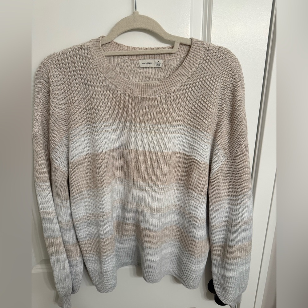 Gentle Fawn Striped Beige and White Sweater